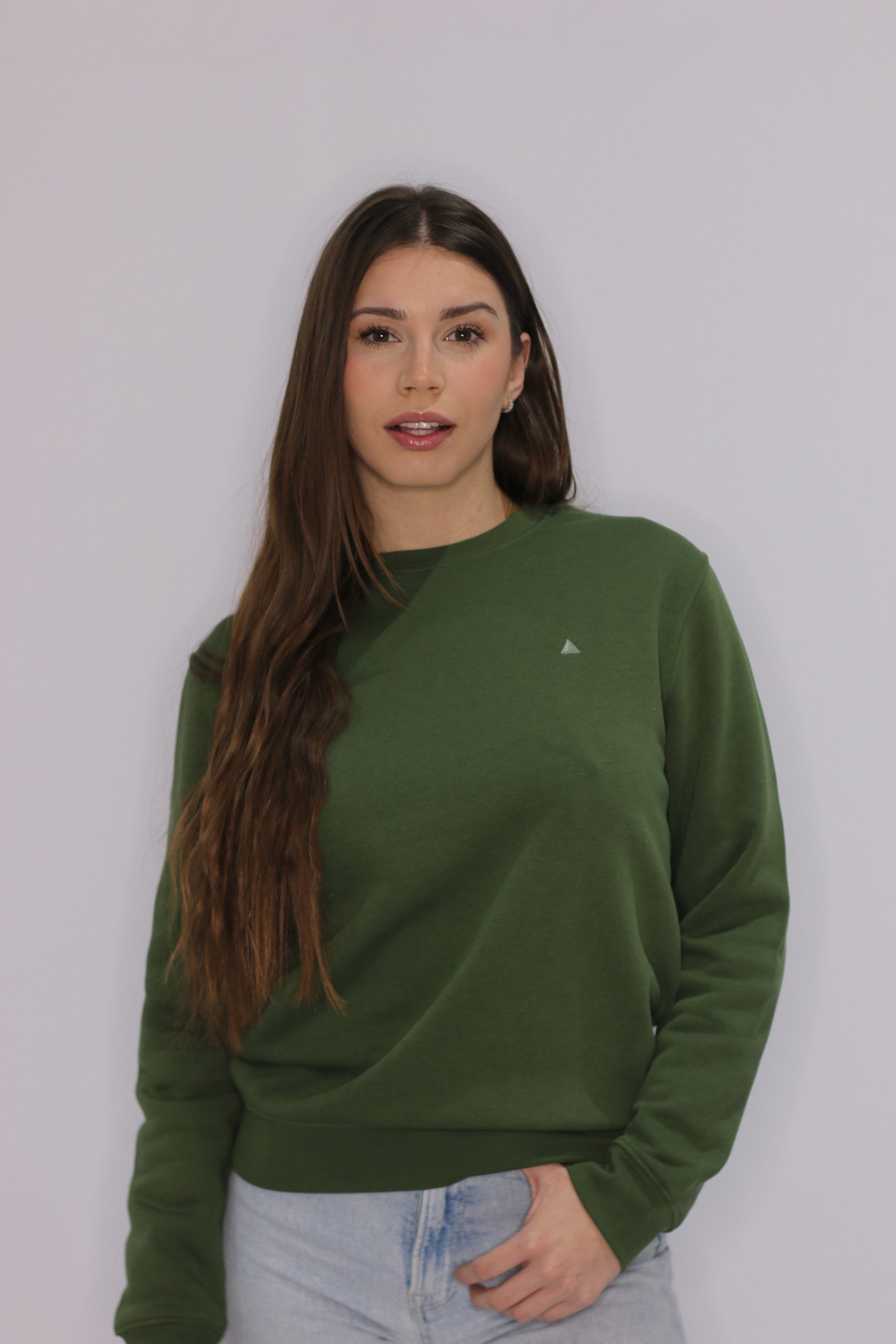 SUDADERA BÁSICA VERDE CAQUI TRIÁNGULO