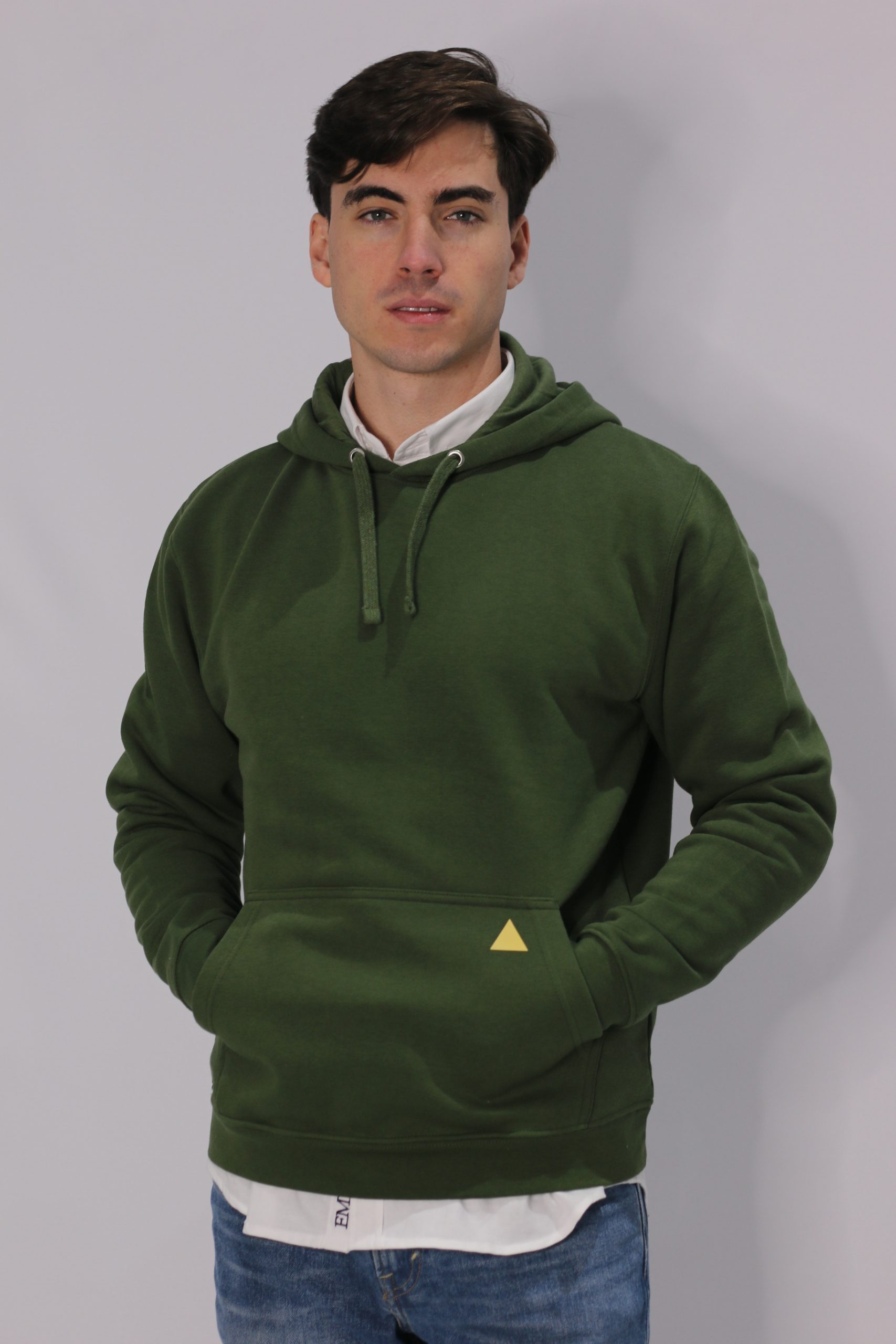 SUDADERA CARMEN CON CAPUCHA VERDE CAQUI - Imagen 2