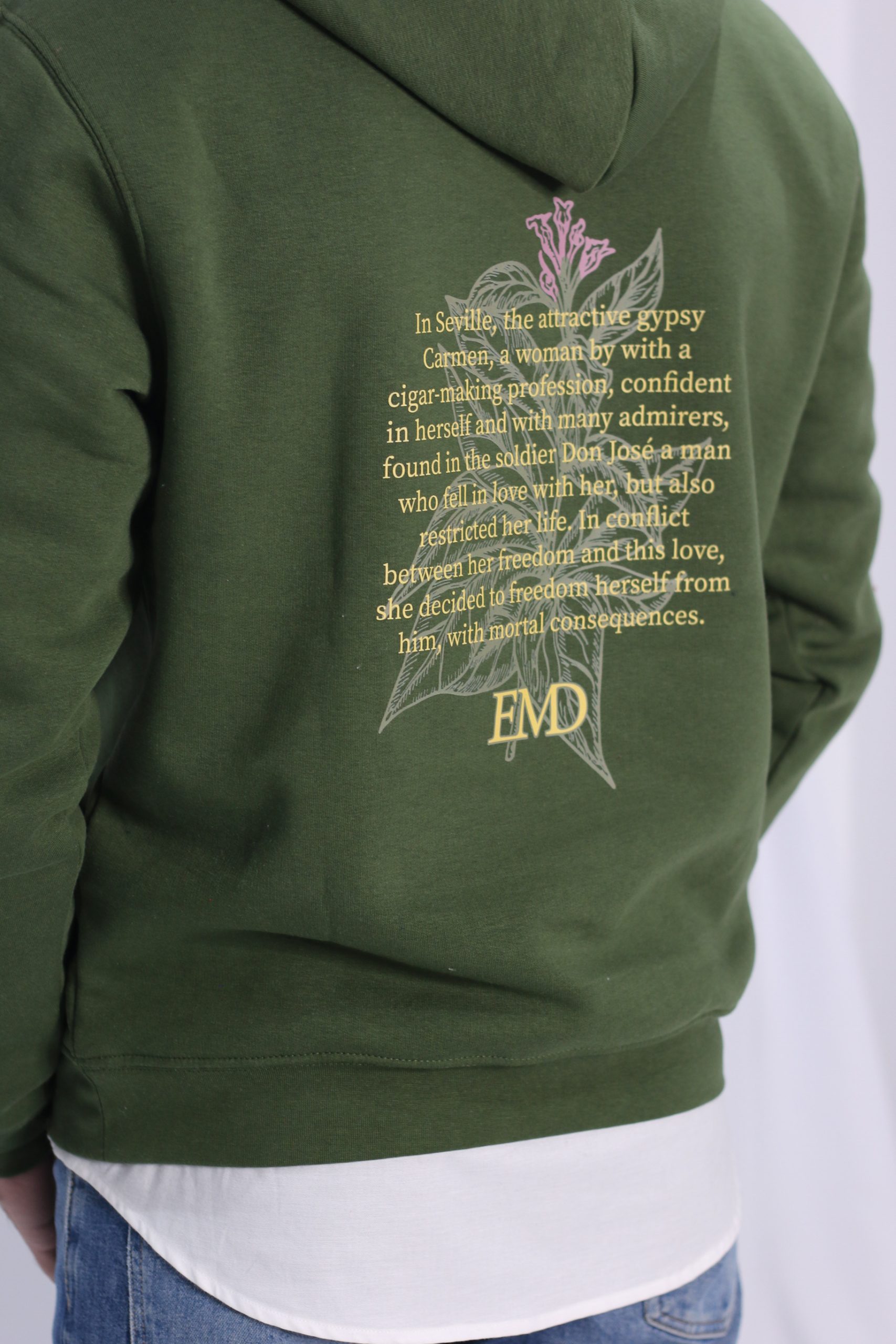 SUDADERA CARMEN CON CAPUCHA VERDE CAQUI - Imagen 3