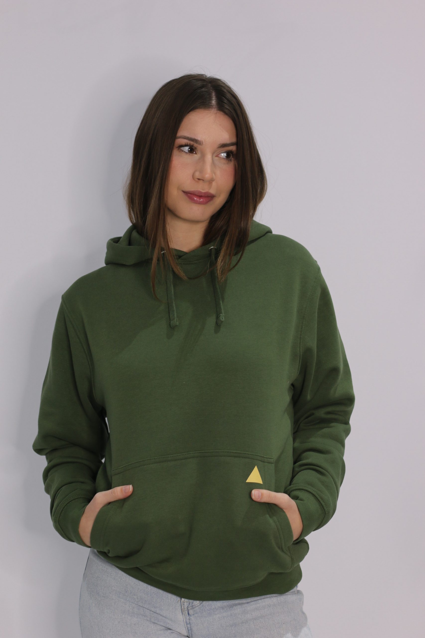 SUDADERA CARMEN CON CAPUCHA VERDE CAQUI - Imagen 2