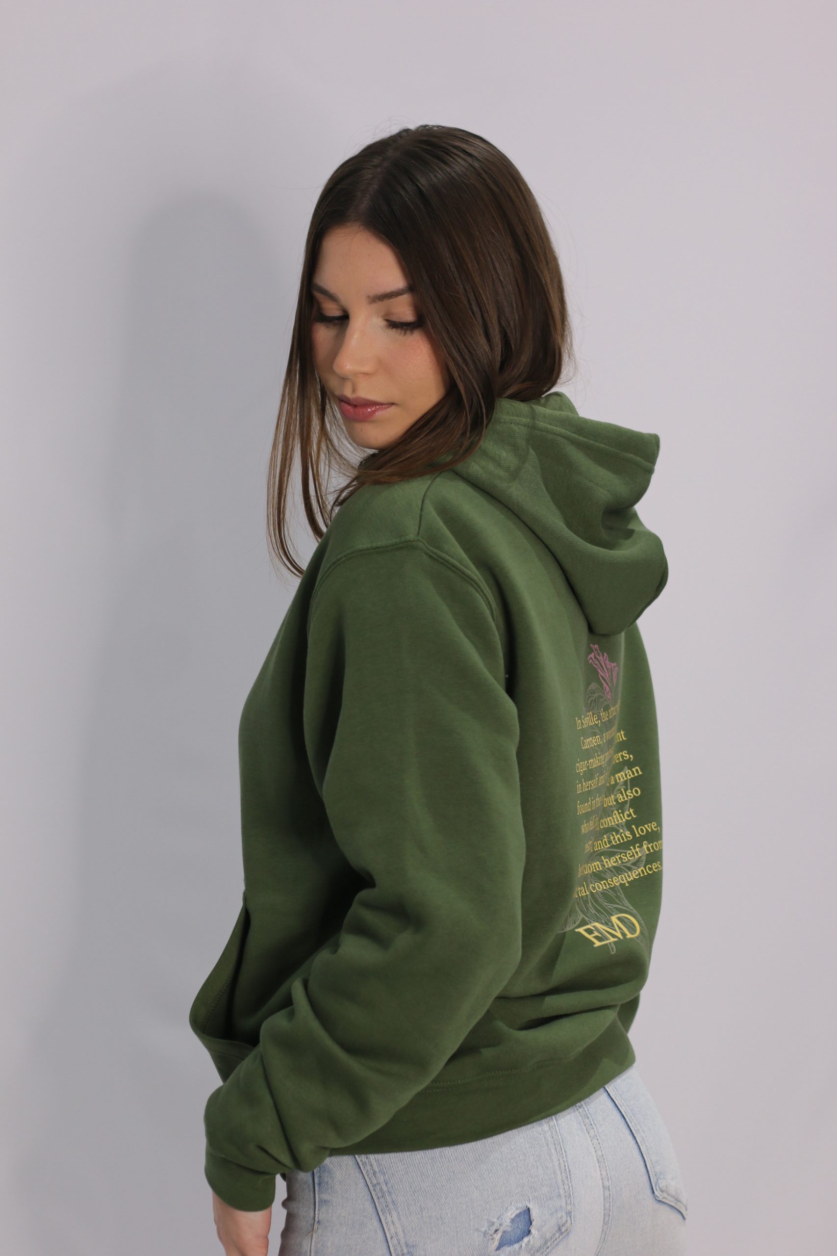 SUDADERA CARMEN CON CAPUCHA VERDE CAQUI
