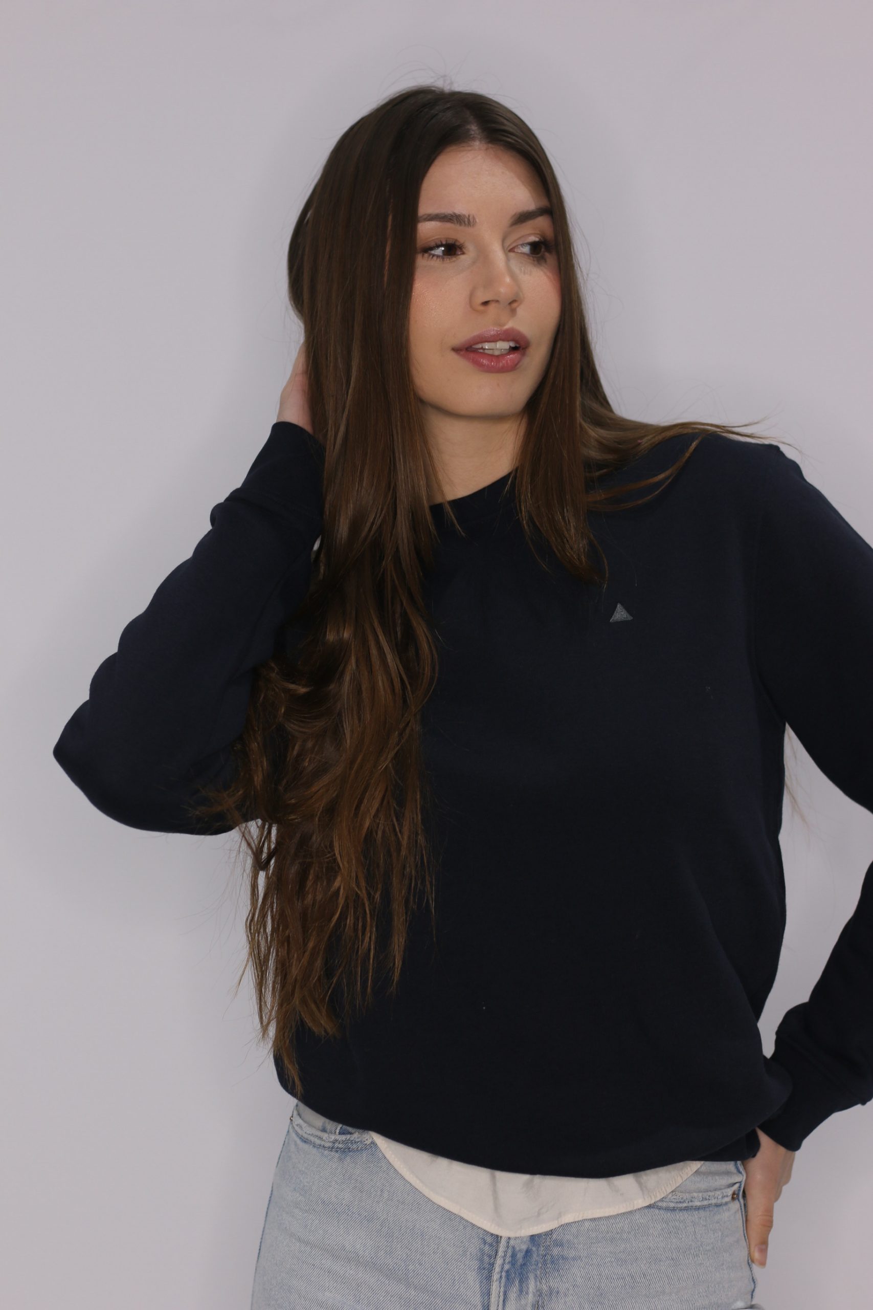 SUDADERA BÁSICA AZUL MARINO TRIÁNGULO - Imagen 3