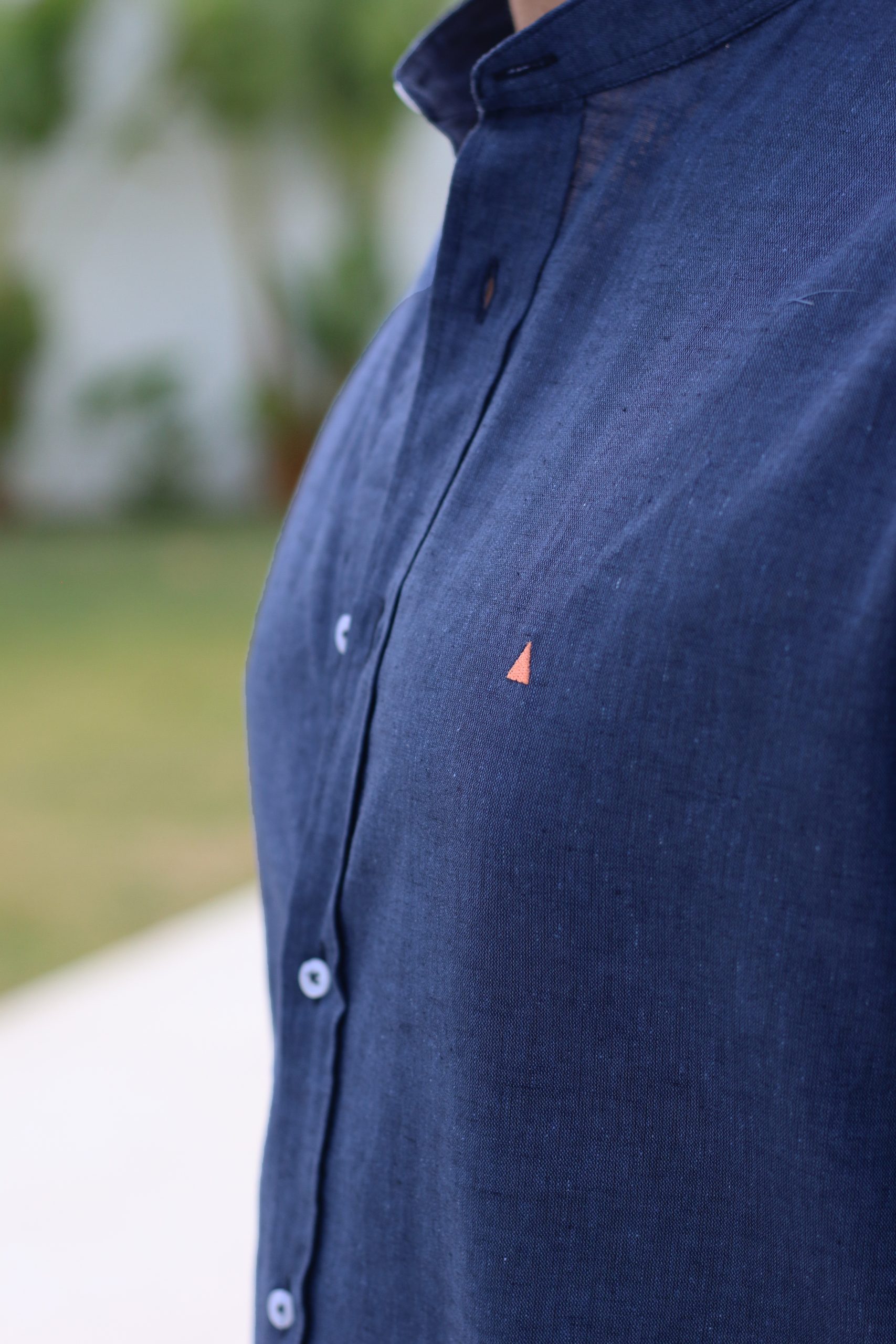 CAMISA LINO AZUL MARINO TRIÁNGULO - Imagen 3