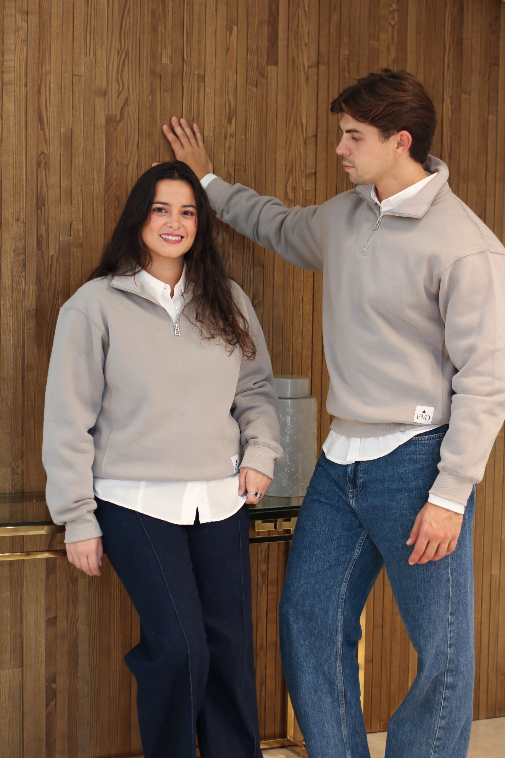 SUDADERA HALF ZIP GRIS - Imagen 6