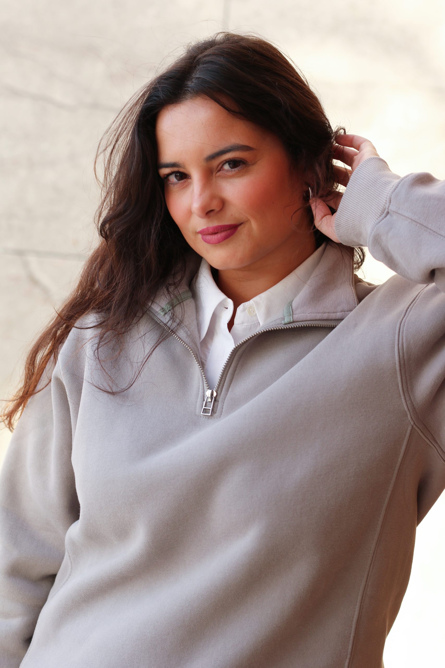 SUDADERA HALF ZIP GRIS - Imagen 7